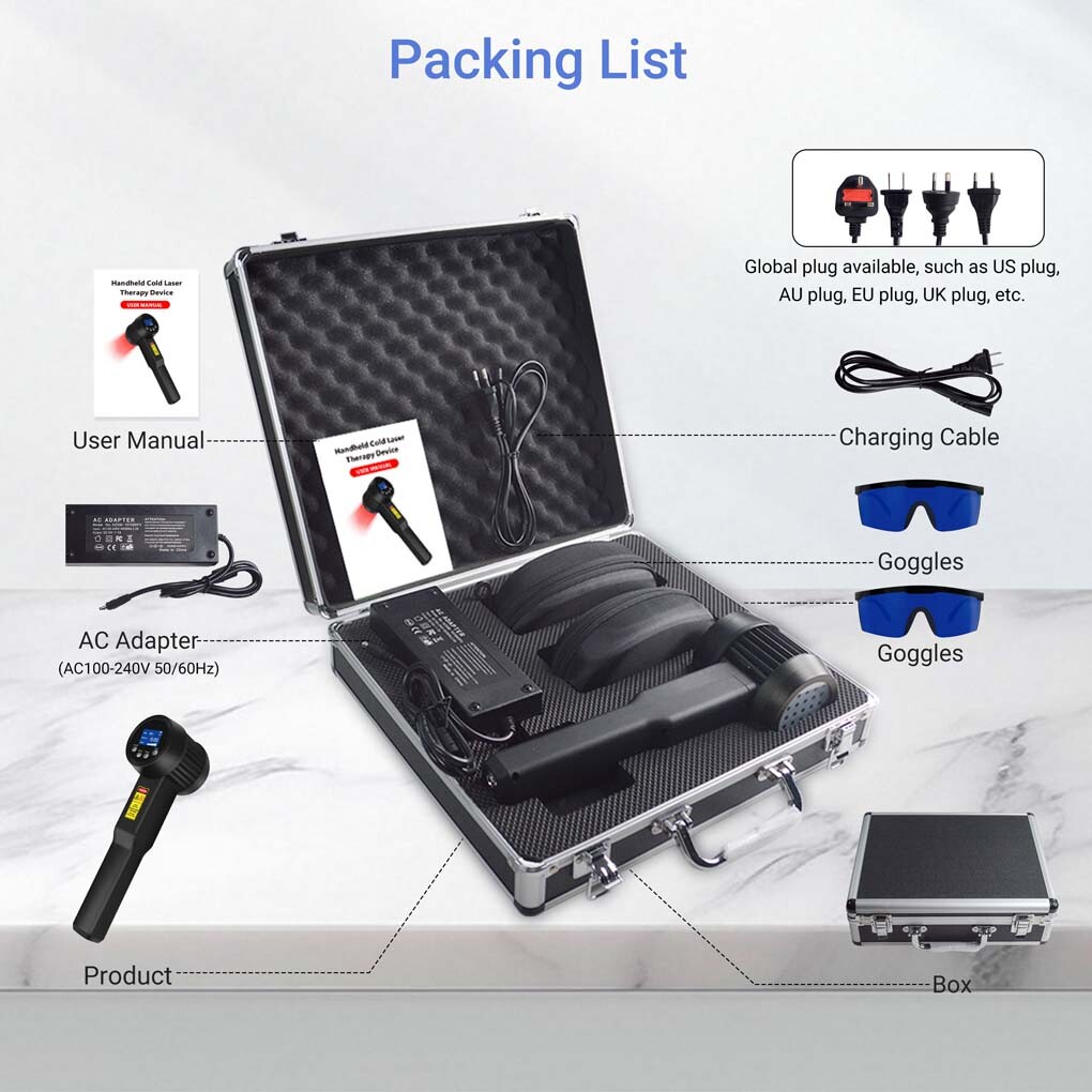 8W Portable 25-Diode Cold Laser Therapy 650nm/808nm LLLT Device for Deep Tissue