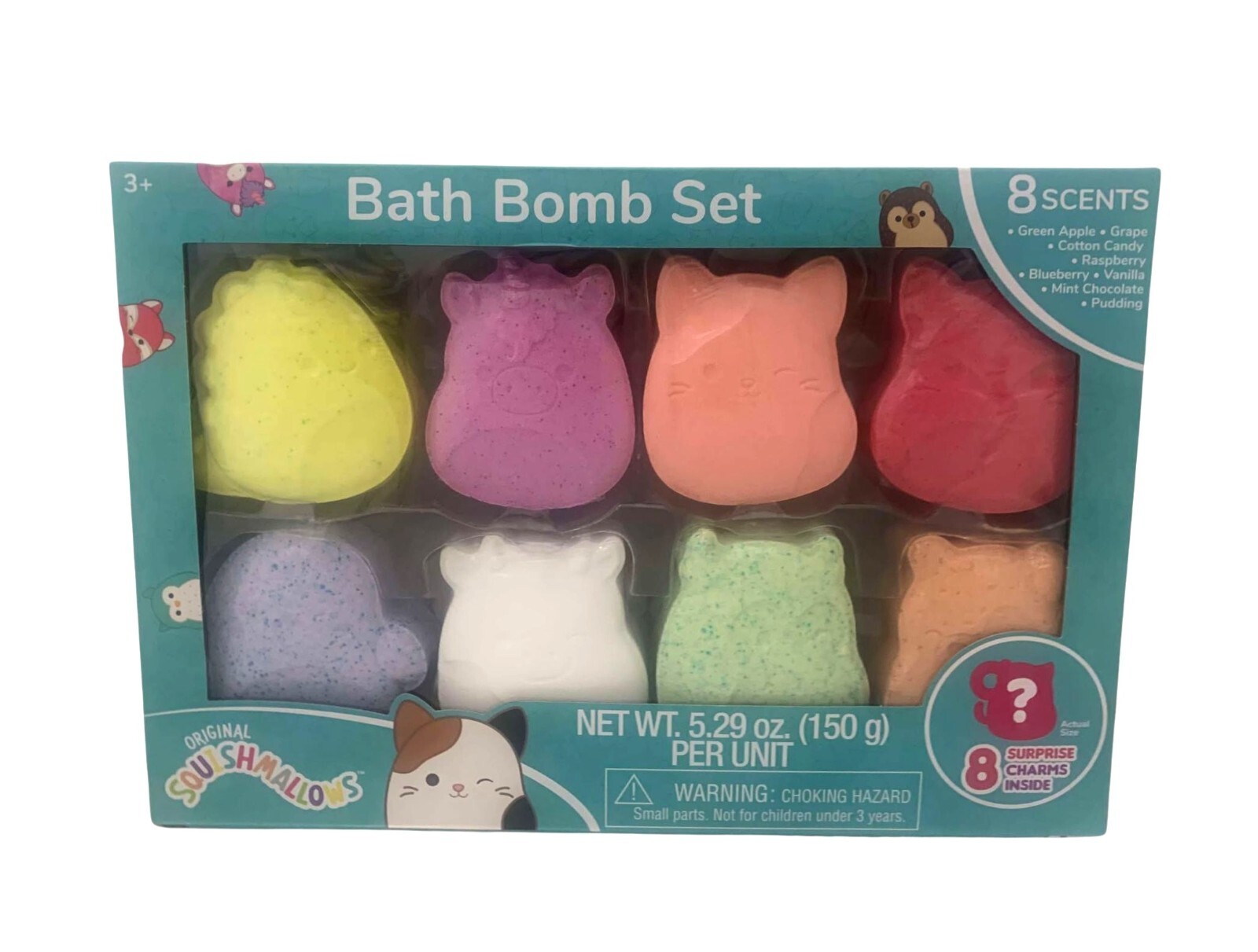 Squishmallow Bath Bomb Set (8 Count) with Surprise Charms in Each Bath Bomb