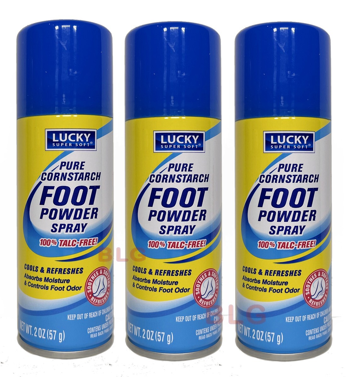 CORNSTARCH FOOT POWDER SPRAY Moisture Odor Control 2oz 100% TALC FREE ( 3 Pack )