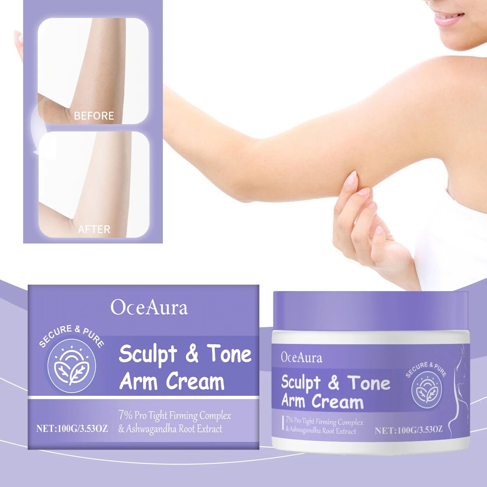 2PCS Sculpt & Tone Arm Cream – Firming and Tightening Cream for the Arms, Smooth