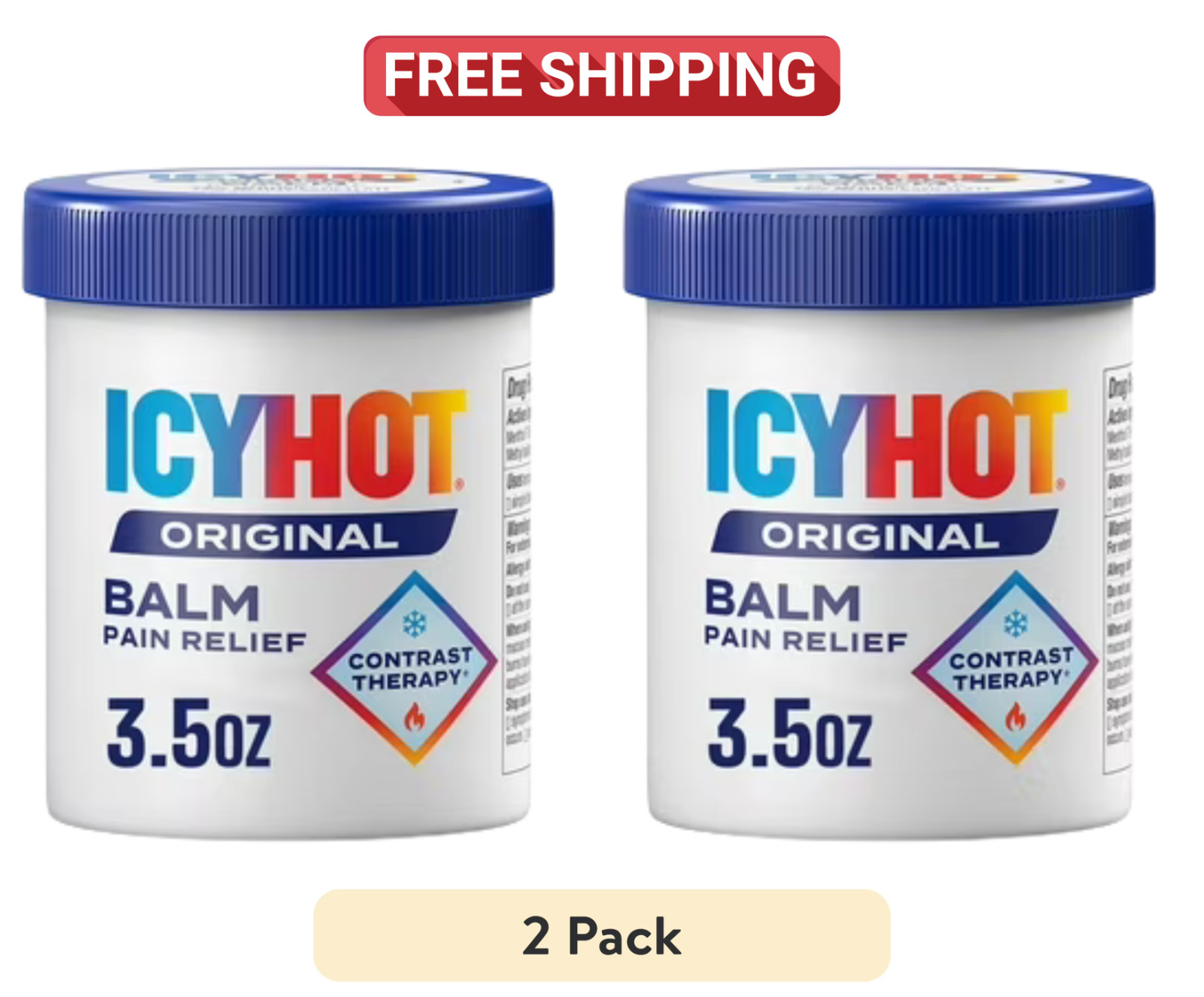 2 Pack Icy Hot Original Muscle & Joint Pain Relief Balm with Menthol 3.5oz