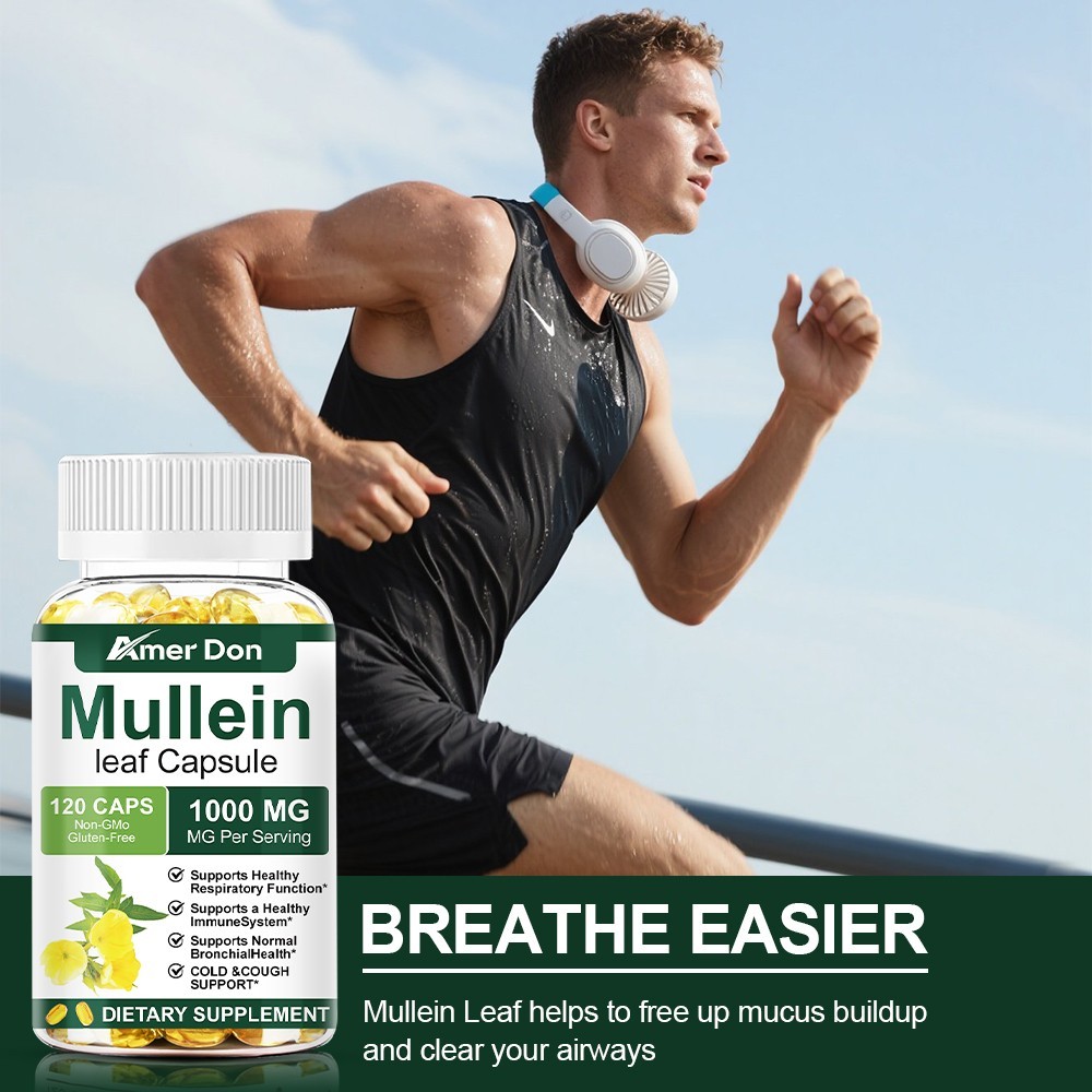 Mullein Leaf Capsules – Lung Cleanse & Cough Relief,Respiratory Health,Detox