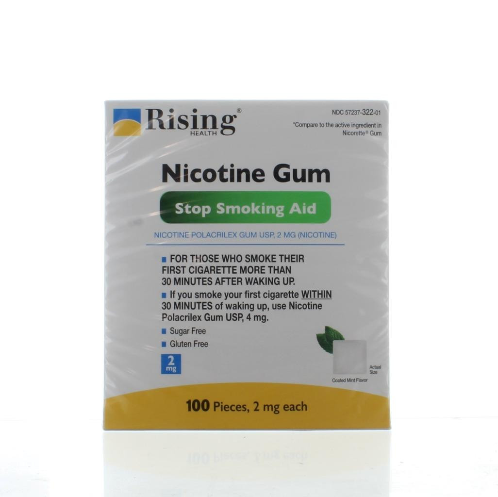 Rising Health Nicotine Gum Coated Mint Flavor 2mg 100CT Free Shipping Exp 01/27+