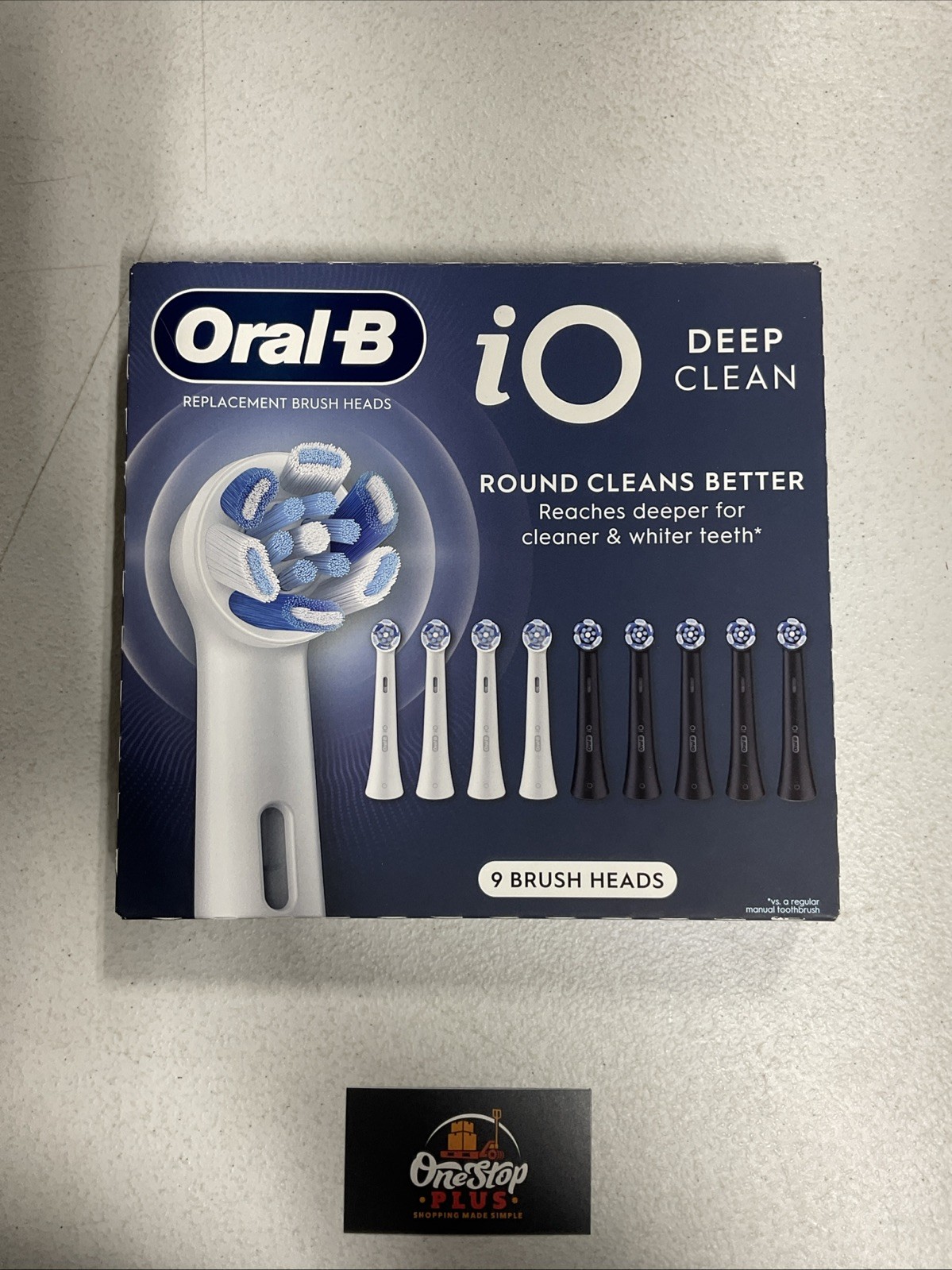 Oral-B iO Series Deep Clean Replacement Brush Heads – 9 Pack Black & White