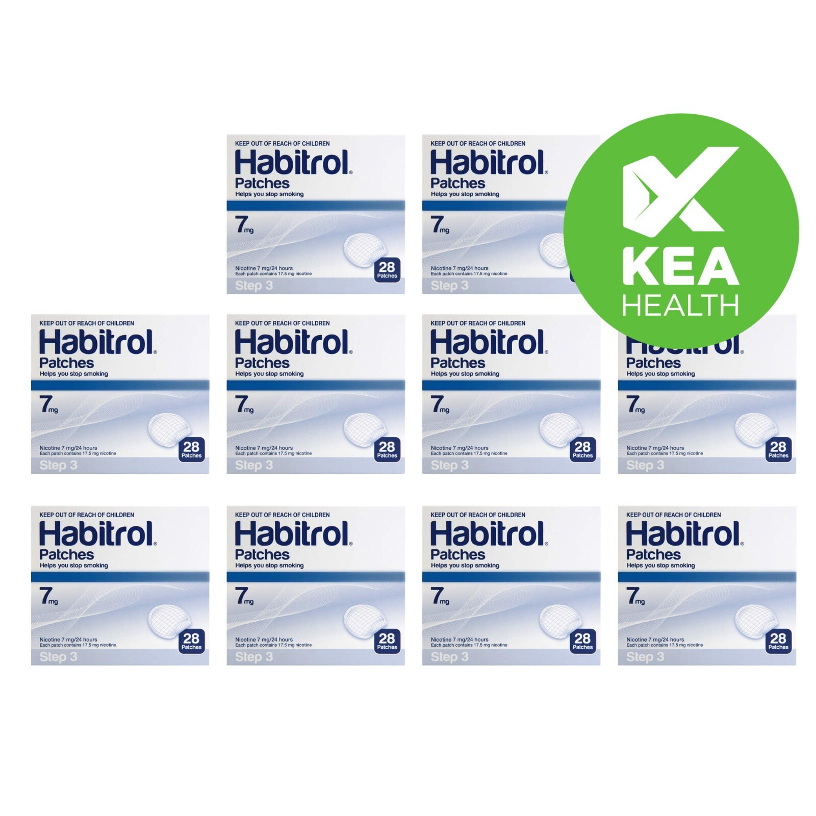 Habitrol Nicotine Patch STEP 3 – 7mg – 280 patches – 10 boxes – QUIT Smoking Now