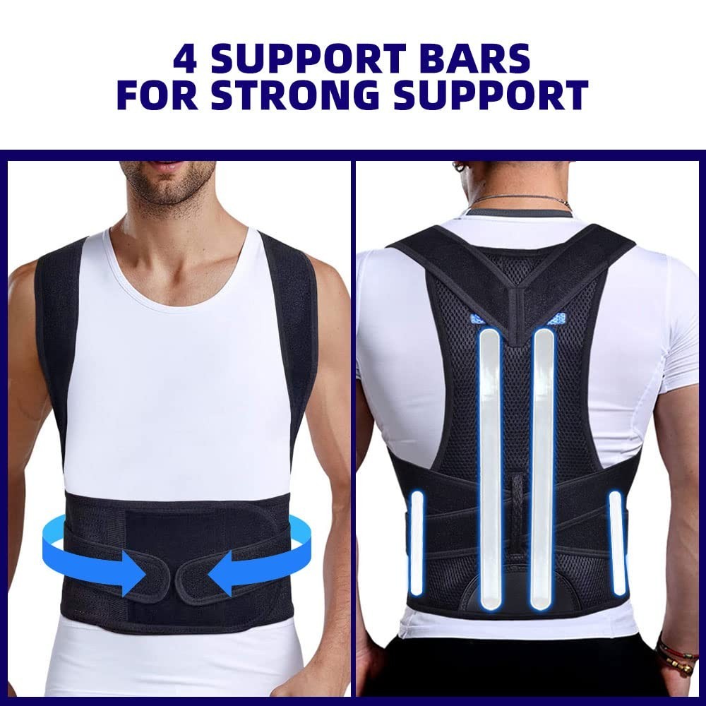 Posture Corrector Back Brace for Men & Women – Lumbar Support, Pain Relief, Full