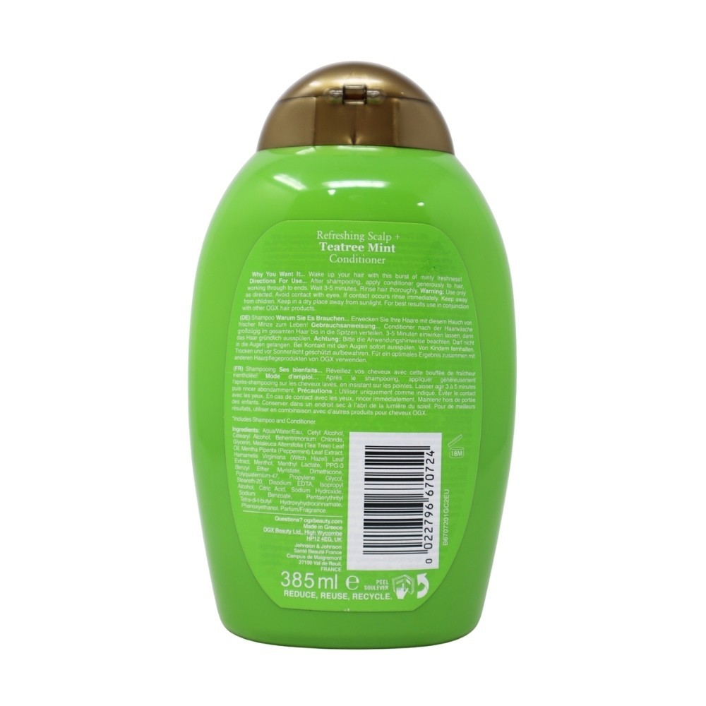 OGX Extra Strength Refreshing Scalp+ Conditioner, Teatree Mint, 13 Oz ( 2-Pack )