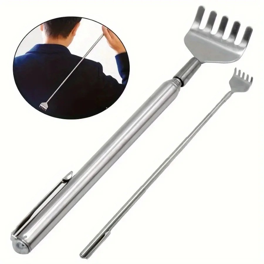 Stainless Steel Back Scratcher Extendable Telescopic Itch Relief Massager Tool