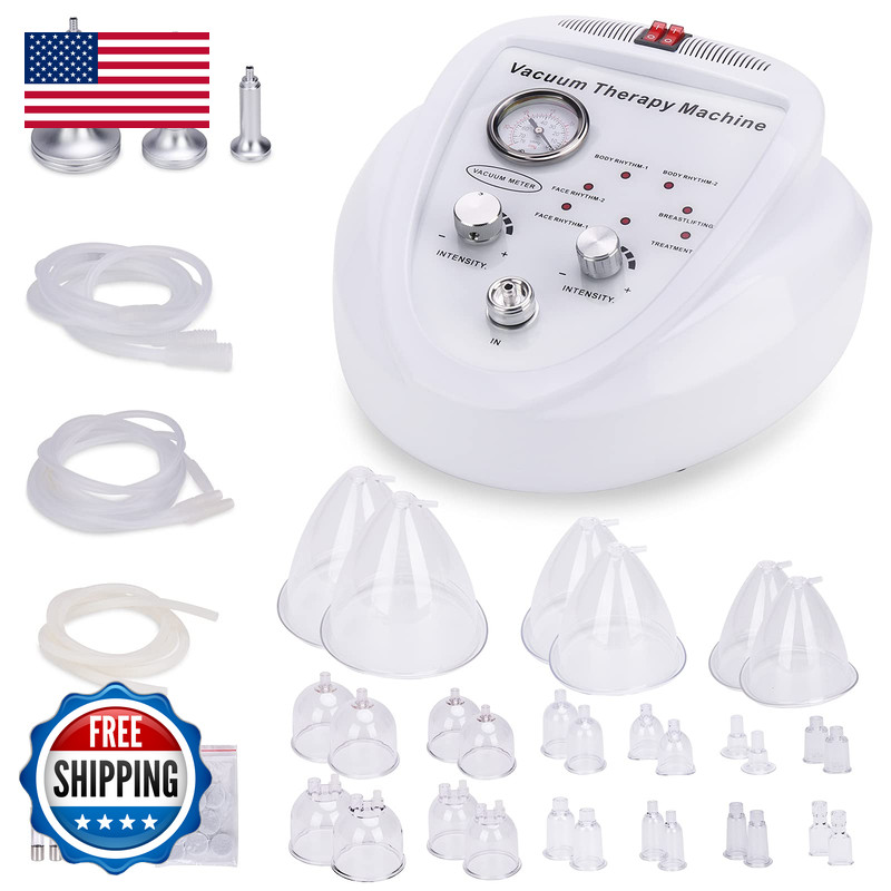 Meifuly Vacuum Therapy Cupping Machine 30 Cups And 3 Metal Gua Sha Handles For