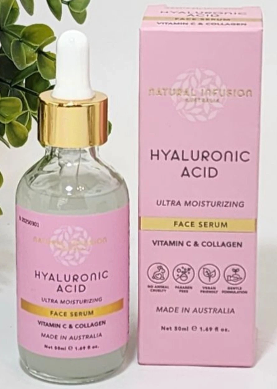 Natural Infusion Australia Hyaluronic Acid Vitamin C Collagen Face Serum 50ml t