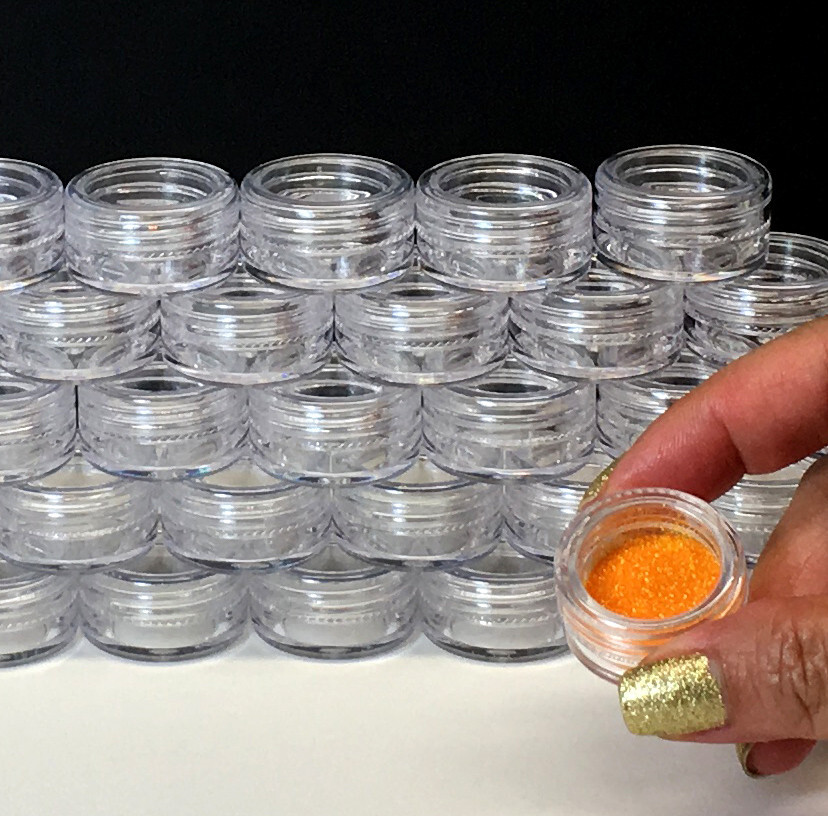 500 Empty Cosmetic Jars Small Plastic 3 ml Lip Balm Beauty Containers Clear 5038