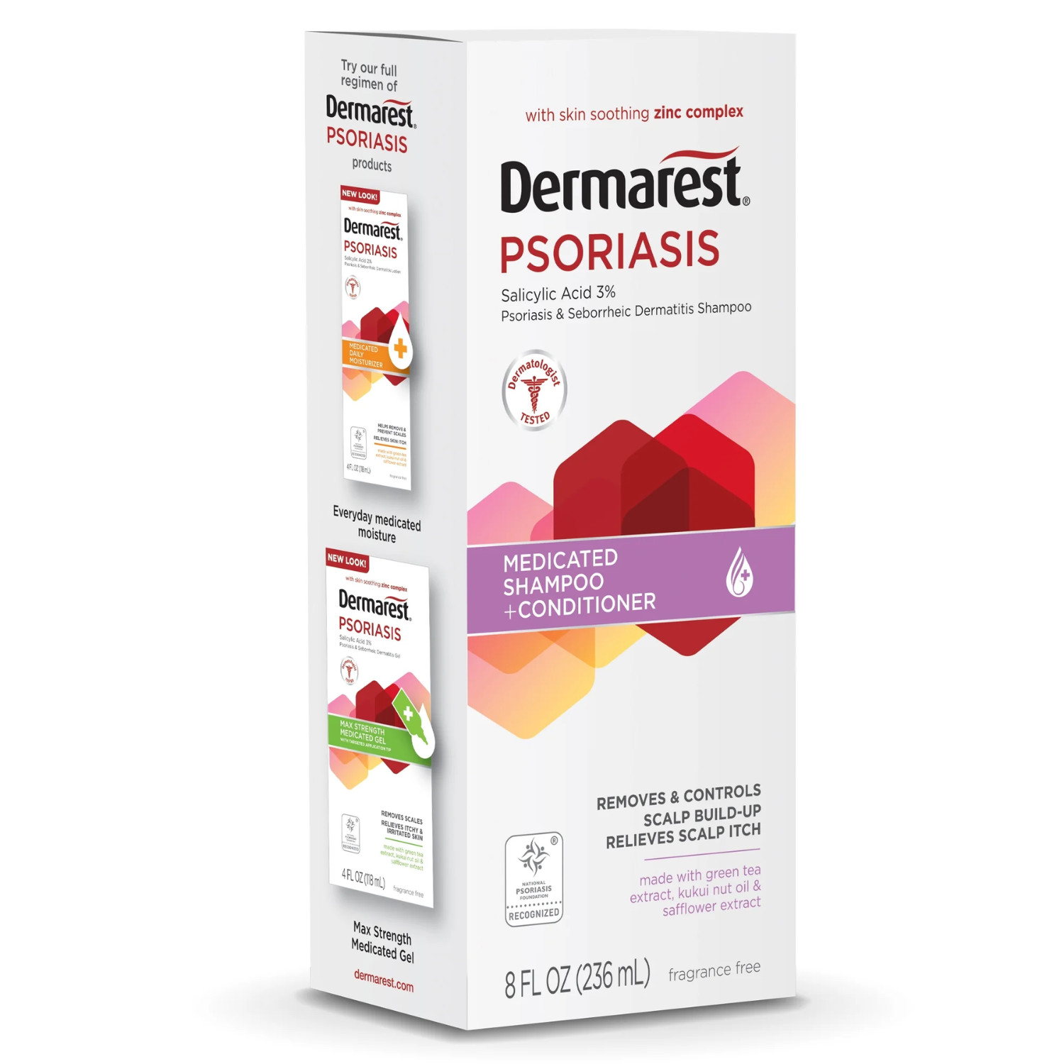 ( Pack of 2 ) Dermarest Psoriasis Medicated Shampoo Plus Conditioner, 8 FL OZ