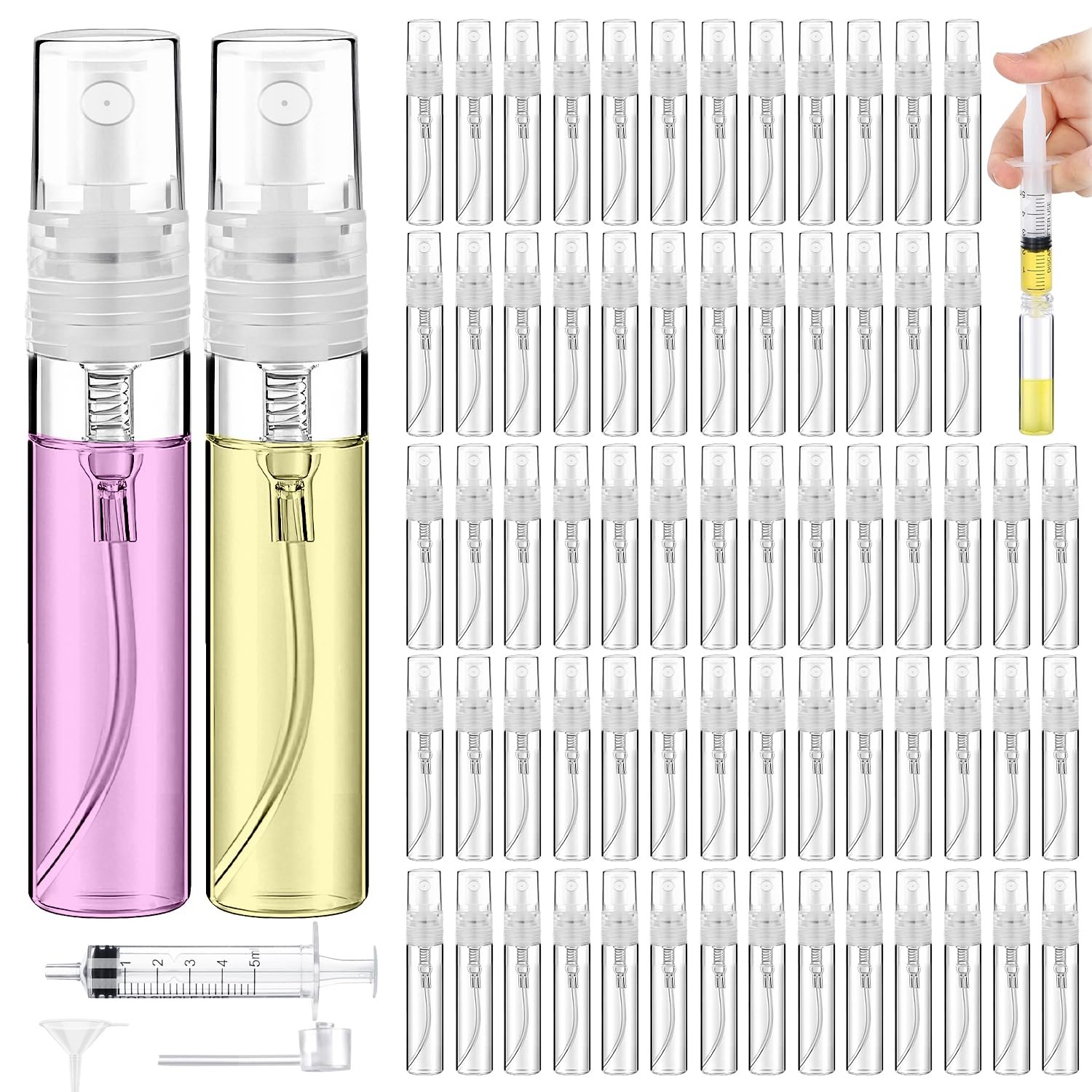60PCS 5ml Mini Spray Bottle, Small Sample Containers for Perfume