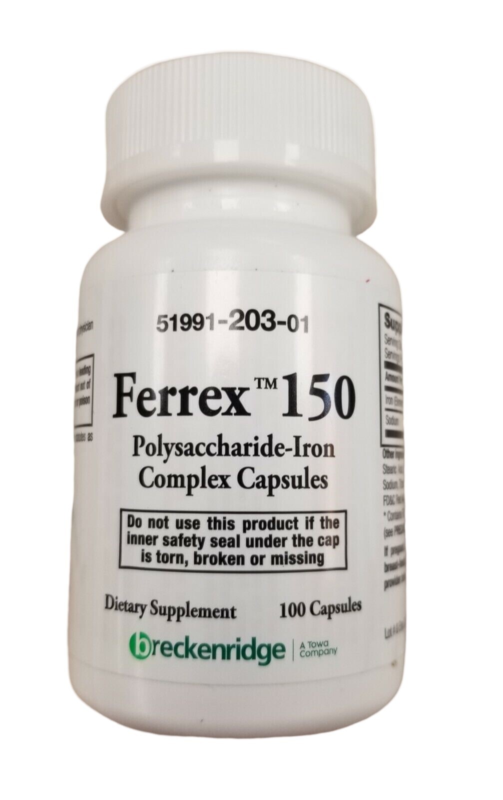 Ferrex 150 Iron Supplement Bottle 100ct ( Easy Use Bottle ) __