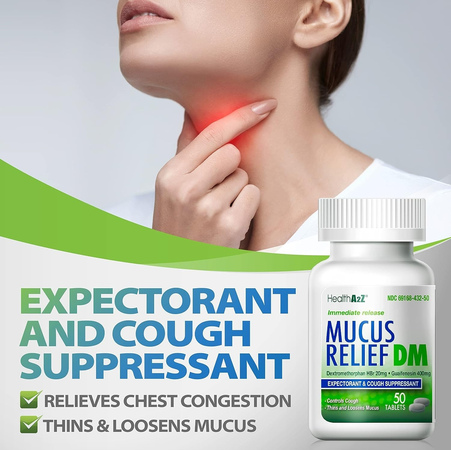 Mucus Relief DM | Dextromethorphan HBr 20mg | Guaifenesin 400mg | No Benzene …