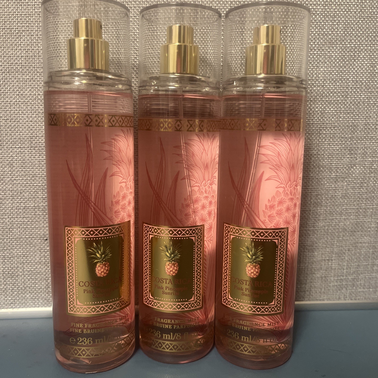 3 PACK Bath & Body Works Costa Rica Pink Pineapple Sunrise Mist 8 oz FastShip