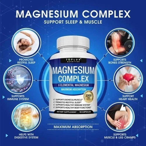 Toplux 8 Forms Magnesium Complex 1000mg Daily Mineral Health Supplement