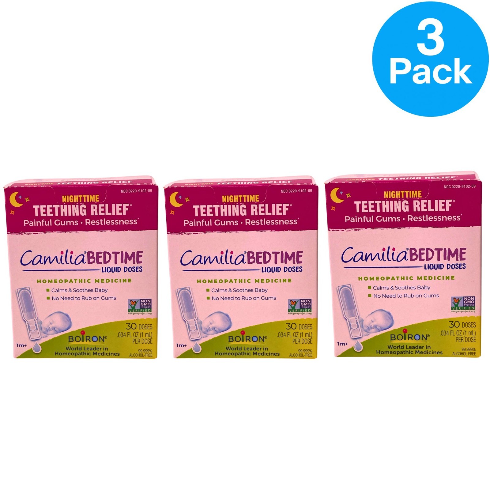 Camilia Bedtime Teething Relief Liquid Doses 0.034oz 3 Pack Exp 02/2028