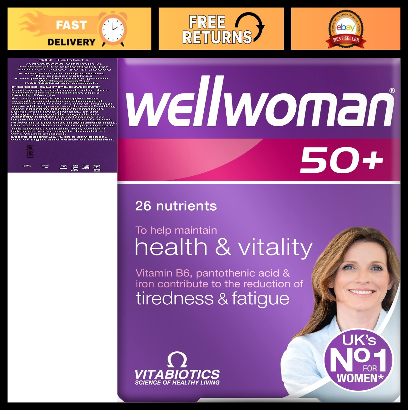 Wellness Multivitamins for Women 50+, 30 Tablets – Immune Support & Energy Boost