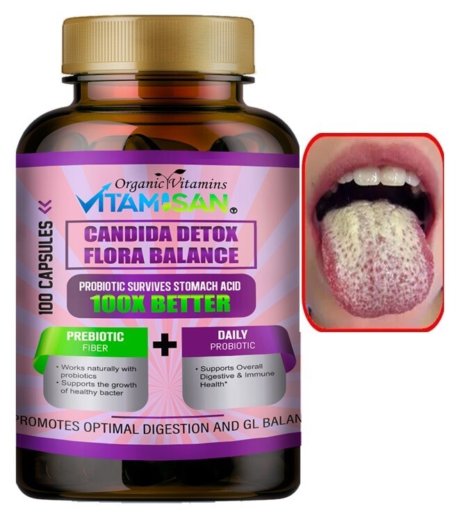 Candida Cleanse 100 Capsules Support Gut Colon Support Natural Herbs Intestinal