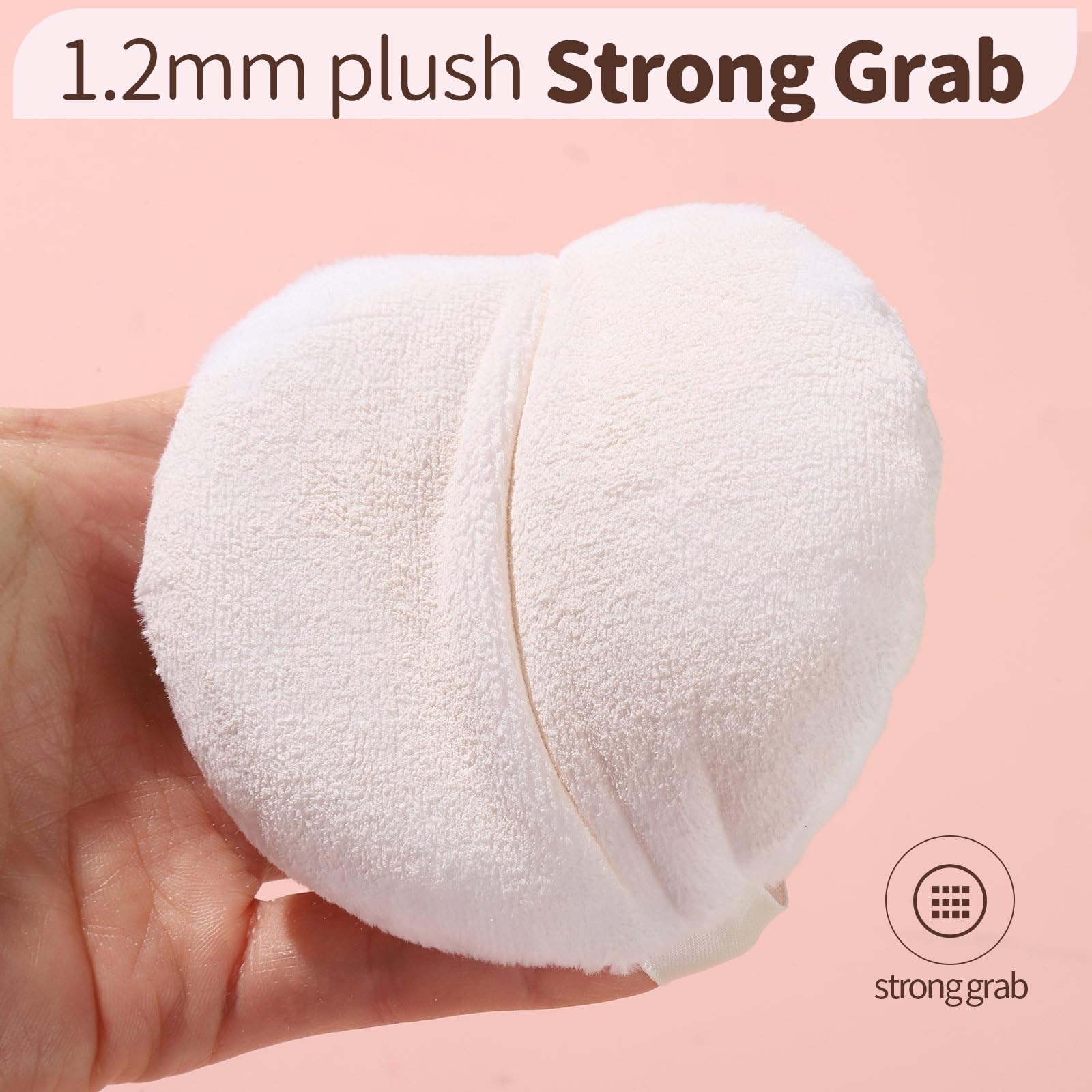 2pcs 3.54inch Medium Powder Puff for Body Powder and Container White
