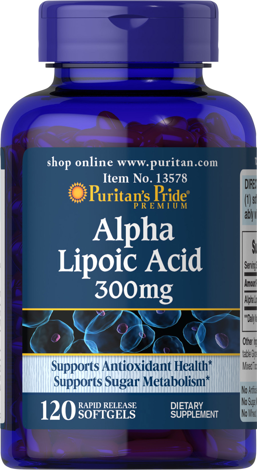 Puritan’s Pride Alpha Lipoic Acid 300 mg – 120 Softgels