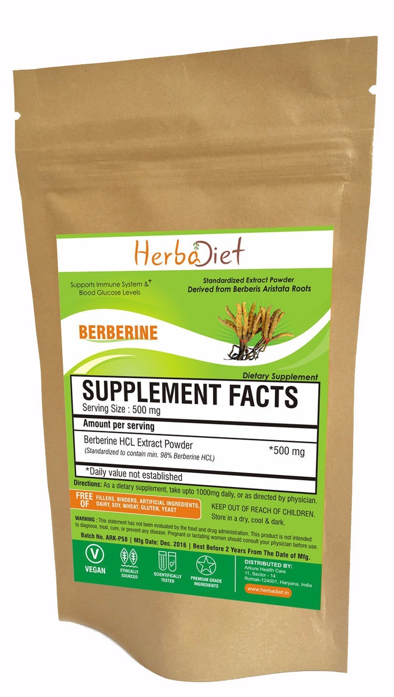 Berberine HCL 98% Extract Powder PREMIUM Berberis Blood Glucose Sugar Control