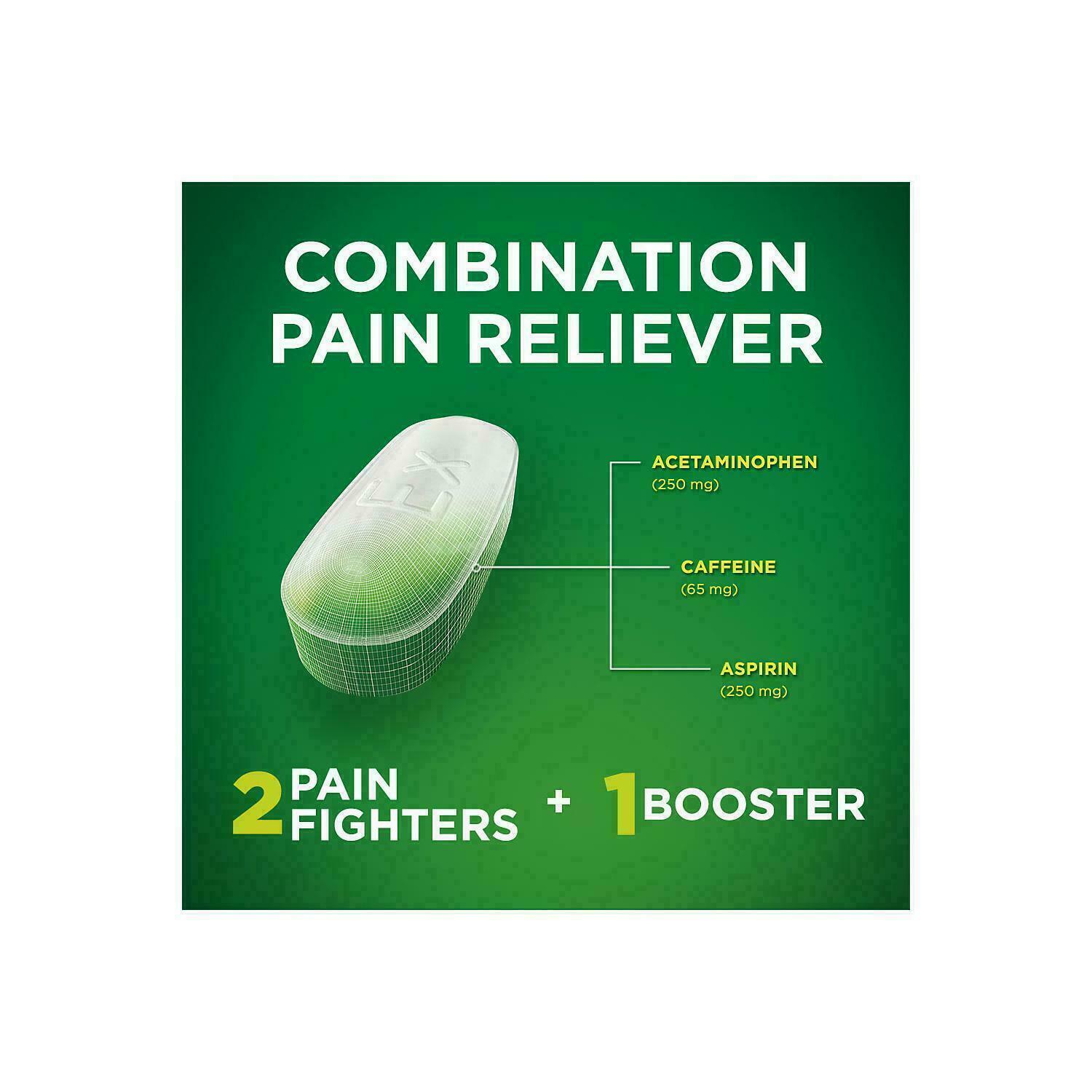 EXCEDRIN EXTRA STRENGTH 300 Caplets Pain Reliever Aid Aspirin (NSAID) Caffeine
