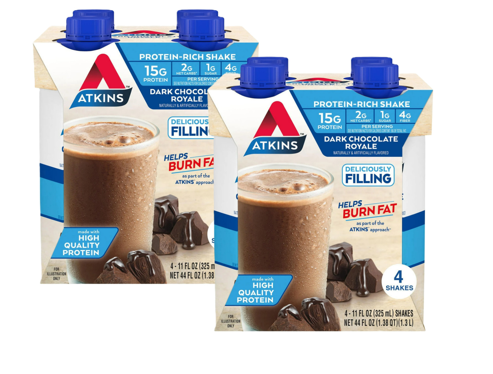 Atkins Dark Chocolate Royale Protein Shake, High Protein, Low Carb 8 Ct