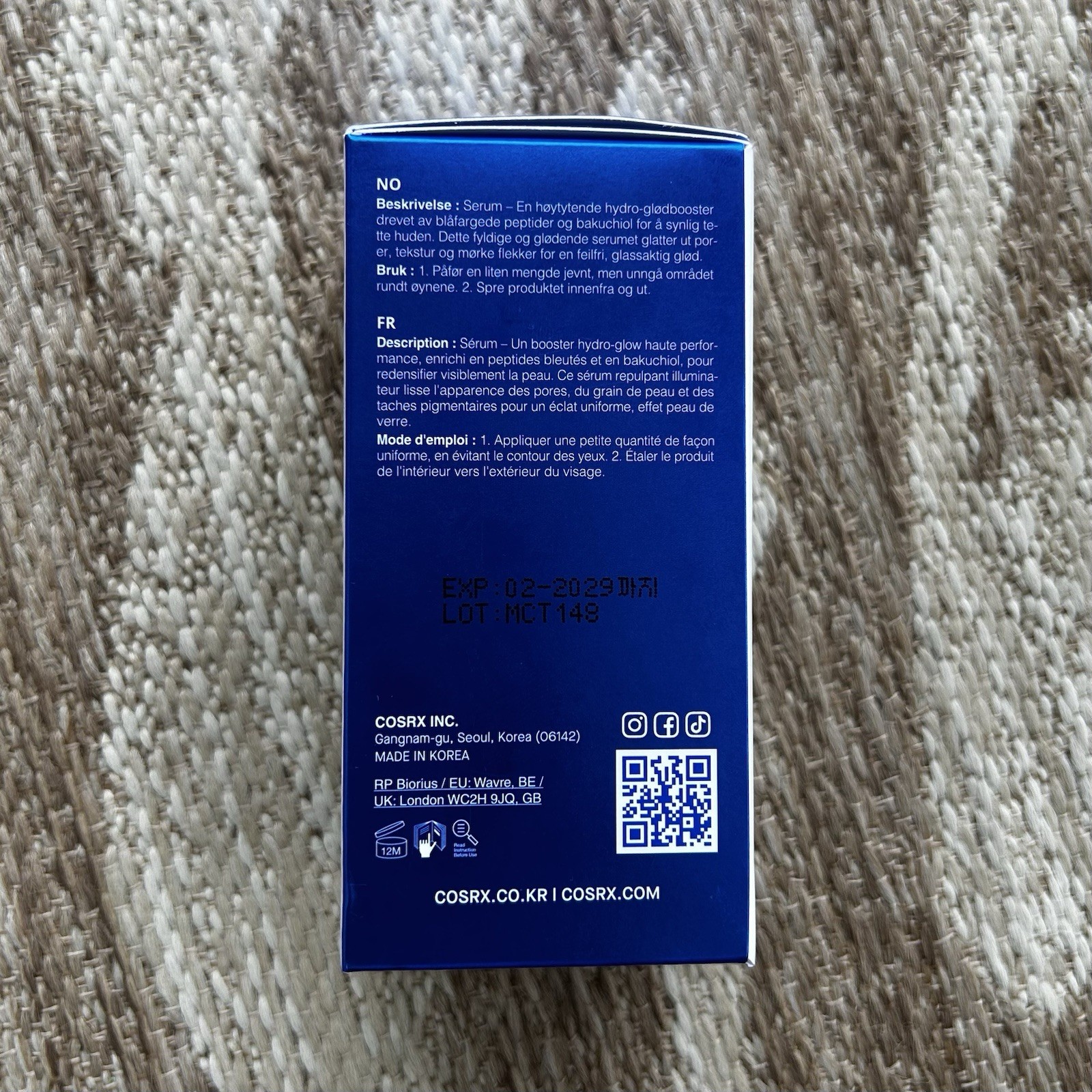 COSRX Blue Peptide Bakuchiol Plump Glow Serum 1.69 oz 50 mL Exp 02/2029 NEW