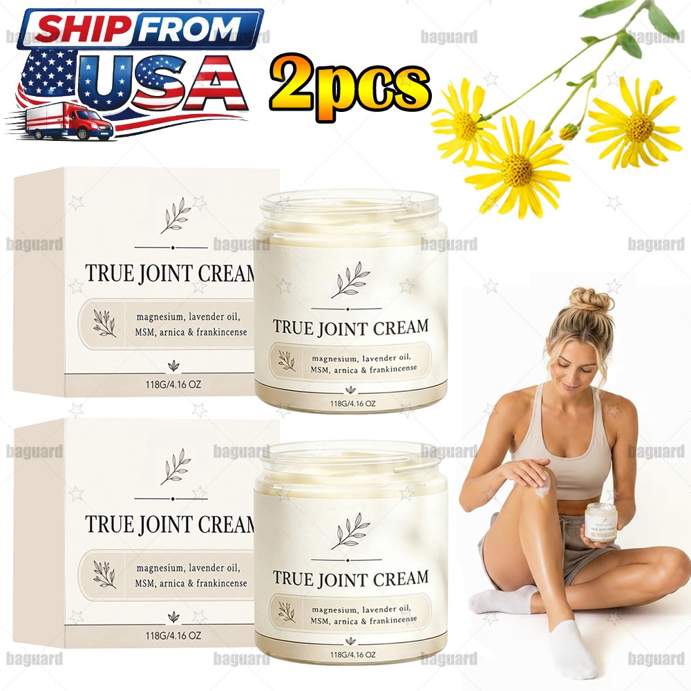2X Organics True Joint Cream, Moisturizing Massage Cream for Body Joints 8.32oz