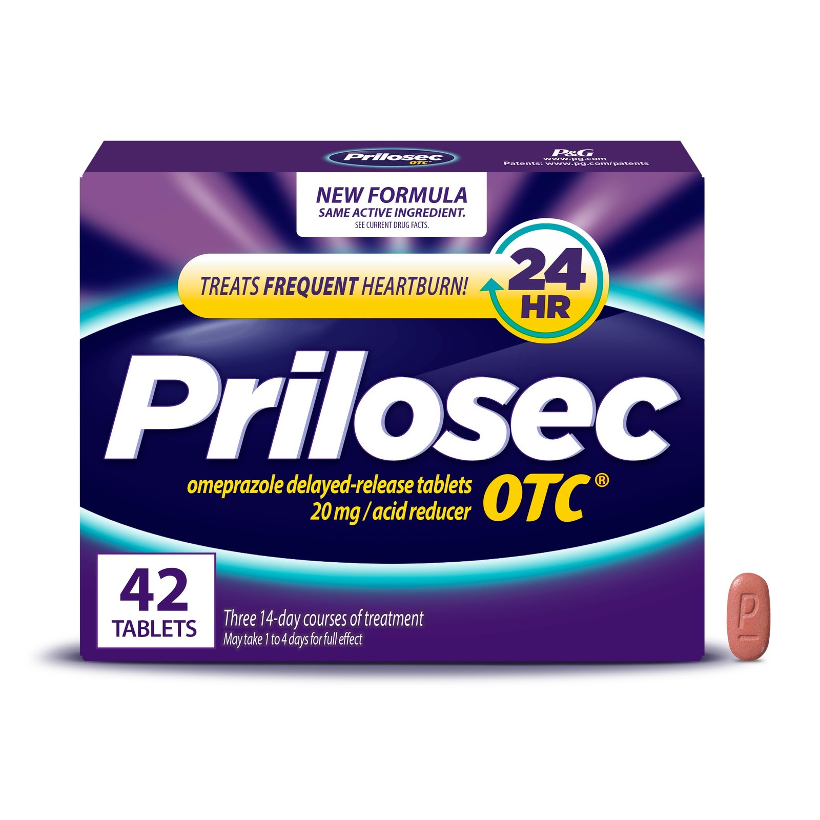 Prilosec Otc Omeprazole 20Mg Heartburn Medicine Acid Reflux Medicine 24 Hour