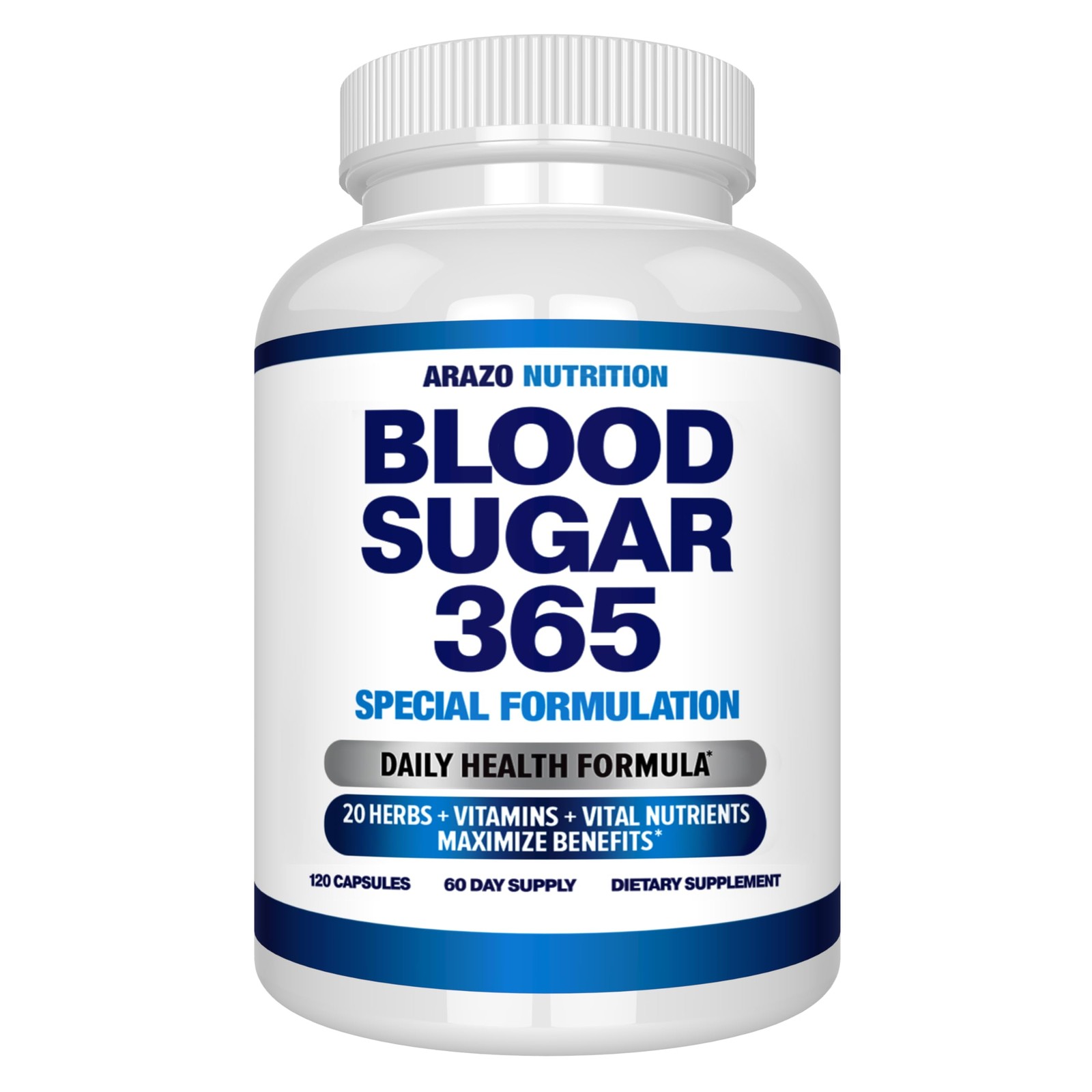 Arazo Nutrition Blood Sugar 365 Supplement – 120 Count (Pack of 1), White