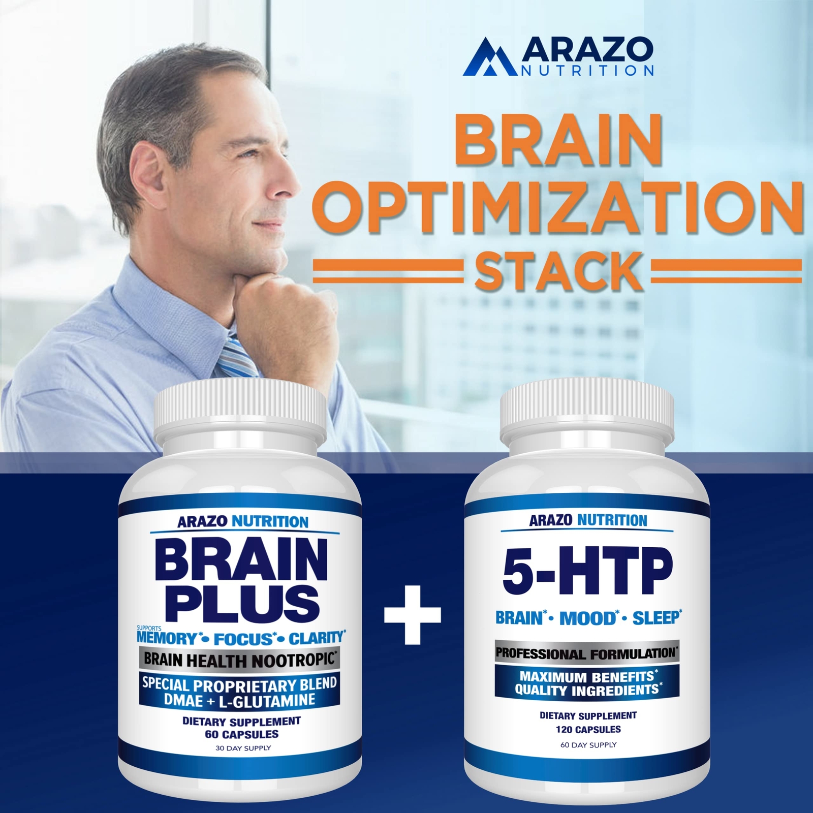 Arazo Nutrition Premium Brain Function Supplement – Memory Focus Clarity – No…
