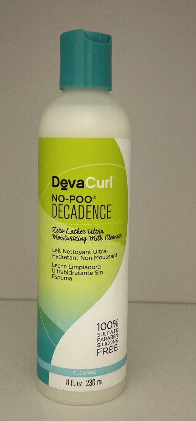 DEVACURL NO-POO DECADENCE ZERO LATHER ULTRA 8 oz MILK CLEANSER MOISTURE