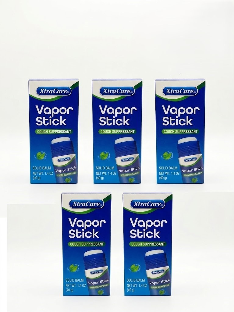 XtraCare Vapor Stick Cough Suppressant Solid Balm 1.4 oz Pack of 5 Cold Relief