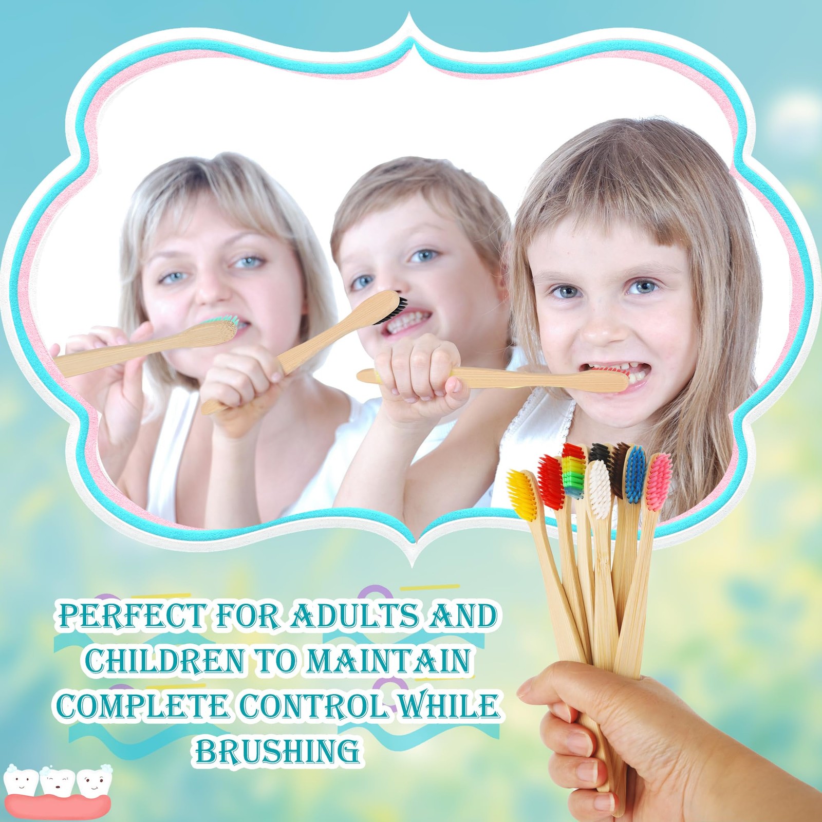 140 Pack Bamboo Toothbrushes Individually Wrapped 14 Colors Bulk Adults
