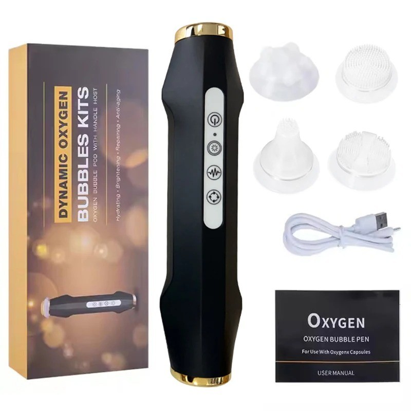 Portable CO2 Oxygen Bubble Pen Rechargeable Exfoliate Device Handheld Facial