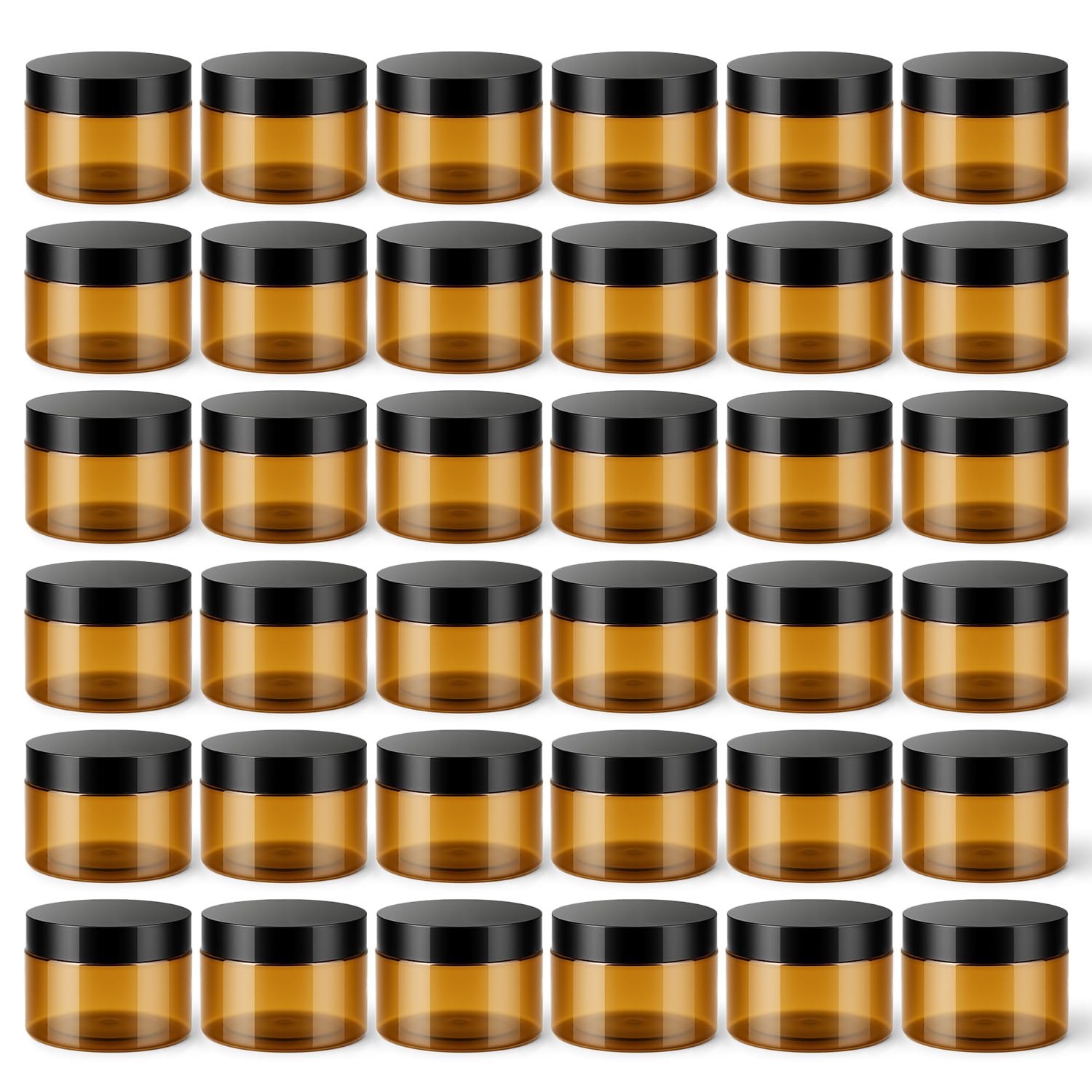 Loretoy 36 Pack 4 OZ Plastic Jars with Lids, BPA Free, Reusable, Refillable