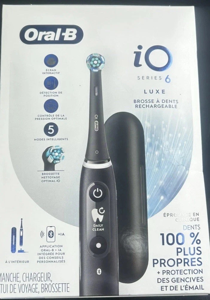 **USED** Oral-B IO Series 6 Luxe Electric Toothbrush Rechargeable, Black Lava
