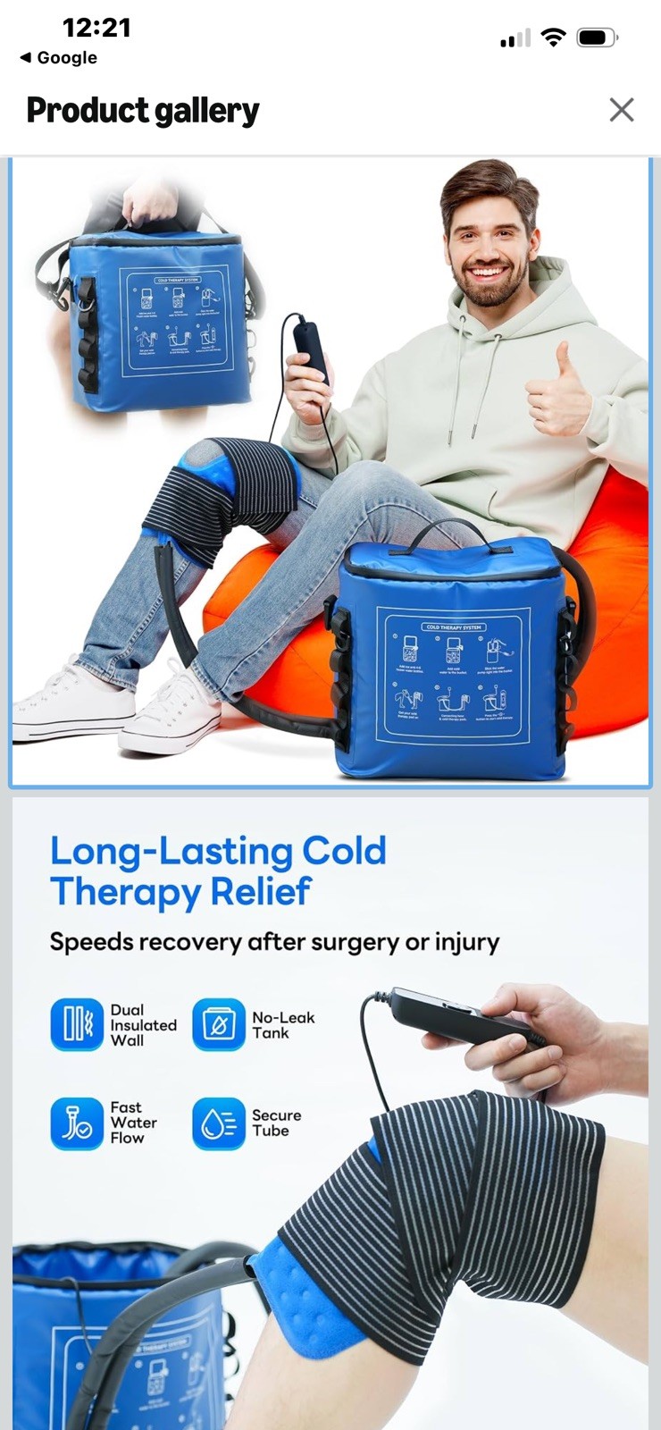 Cold Therapy Machine, Programmable Timer, Portable Ice Machine NEW open box