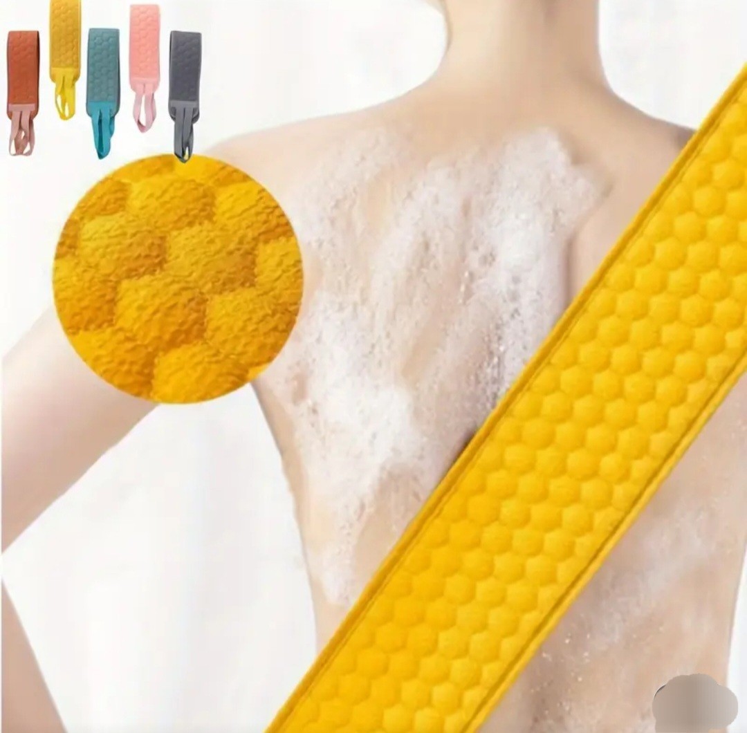 Exfoliating Multicolor Nylon Shower Back Scrubber Strap 32.2in x 3.74in