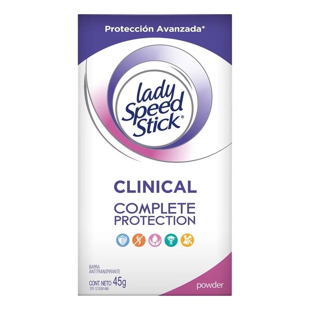 2 PACK LADY SPEED STICK CLINICAL EN BARRA 45G