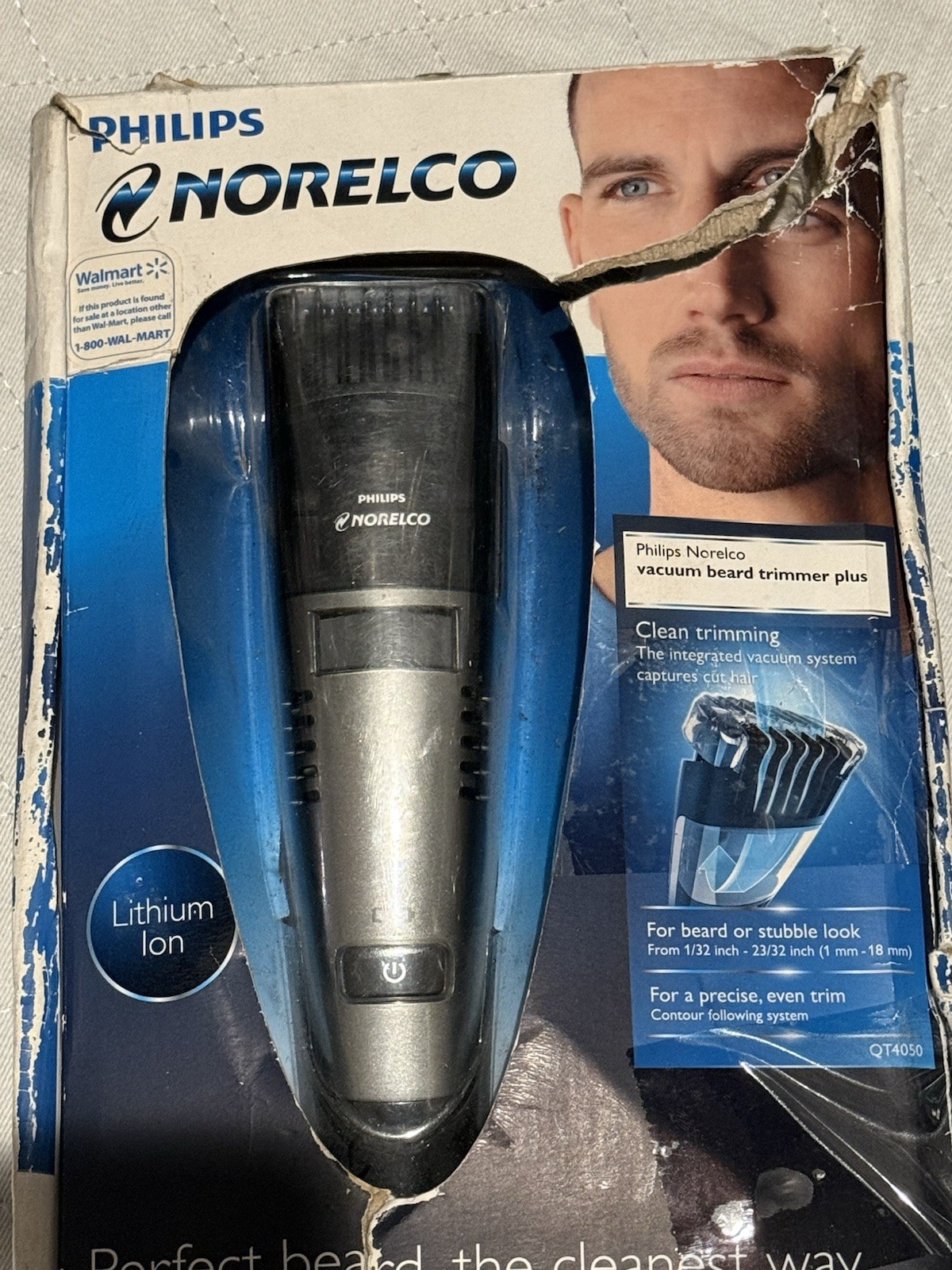 Philips Norelco Accuvac Vacuum Beard Trimmer Qt4050 New Unopened