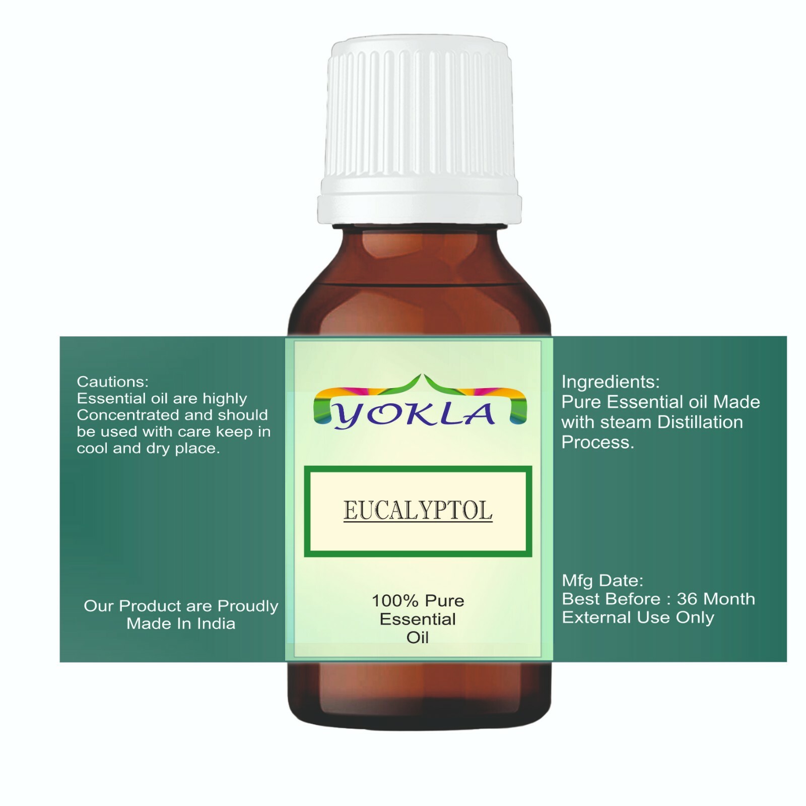 Yokla EUCALYPTOL 100% Pure&Natural Essential Oils Aromatherapy 5 to 100ml Oil