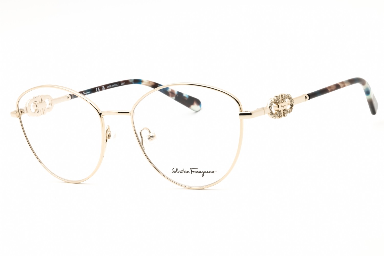 SALVATORE FERRAGAMO SF2220R-712-55 Eyeglasses Frame Size 55mm 18mm 140mm GOLD Wo