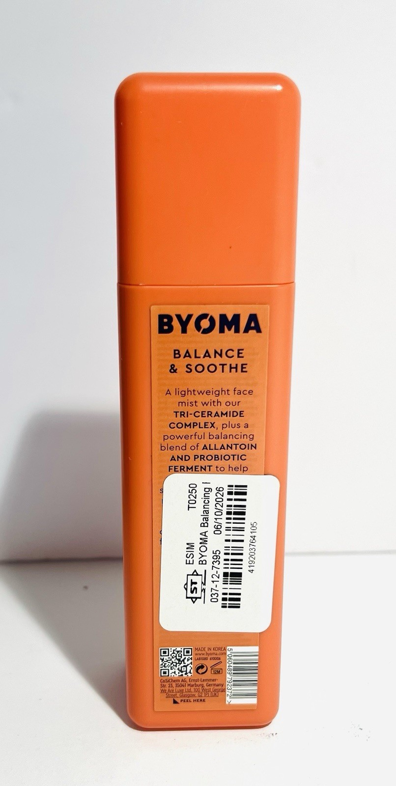 BYOMA Balancing Face Mist pH Balanced Face Toner with Ceramides 3.38 fl oz