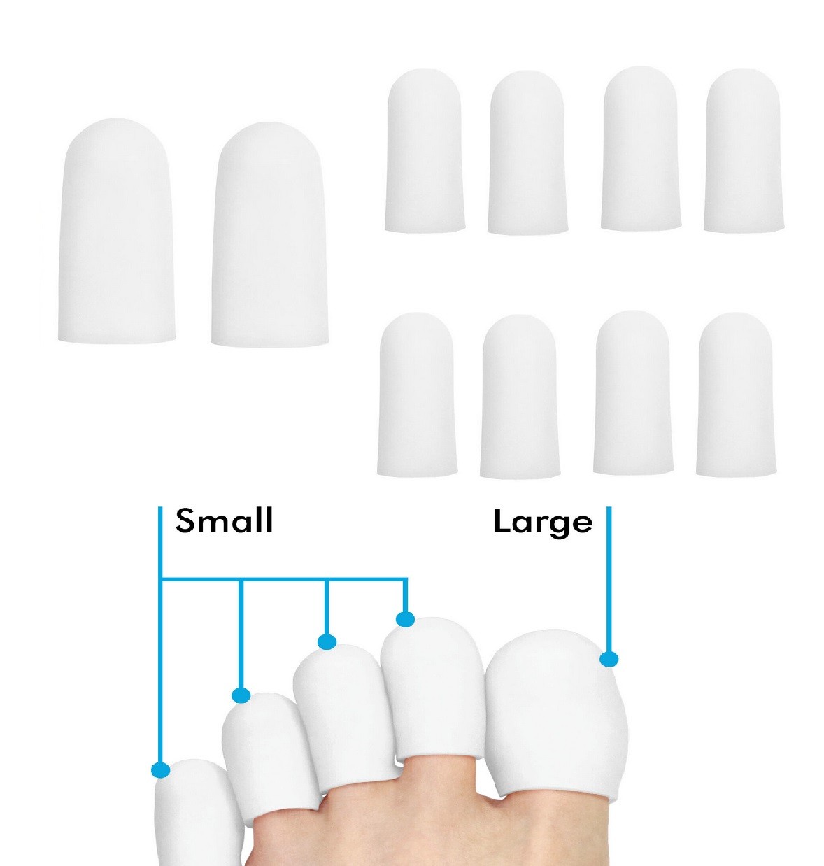 10Pcs Gel Toe Cap Silicone Toe Protector Toe Guards Cushion Set for Corn Callus