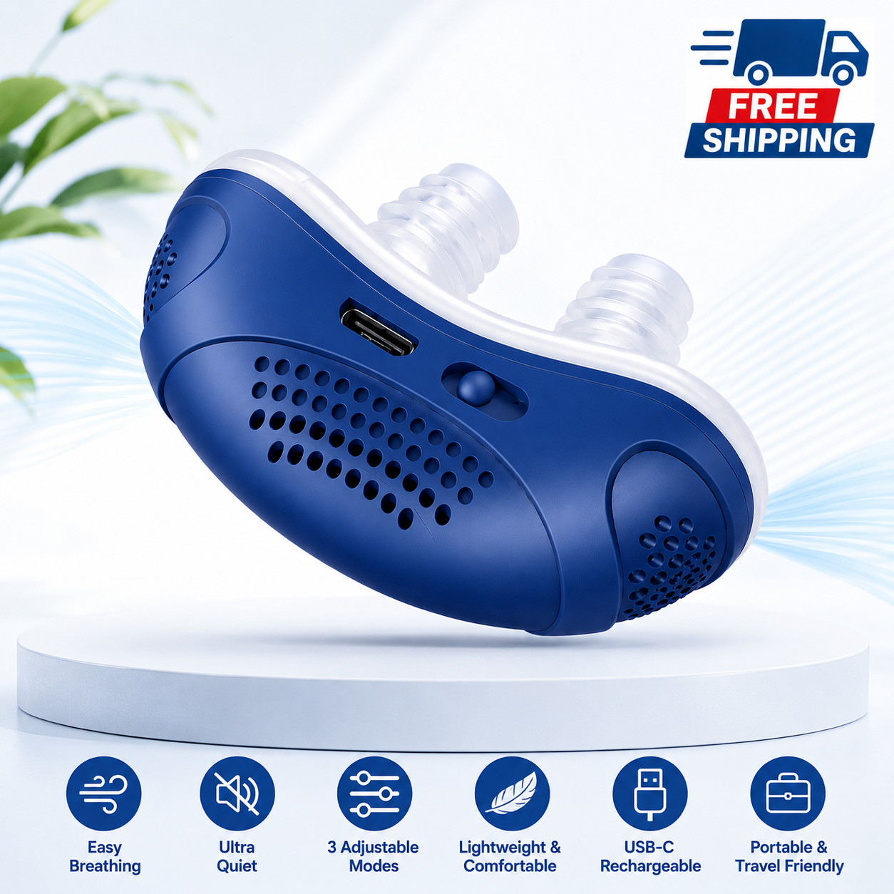 Electric Anti Snore Stopper Device Sleeping Help Smooth Breathing Nasal Machine