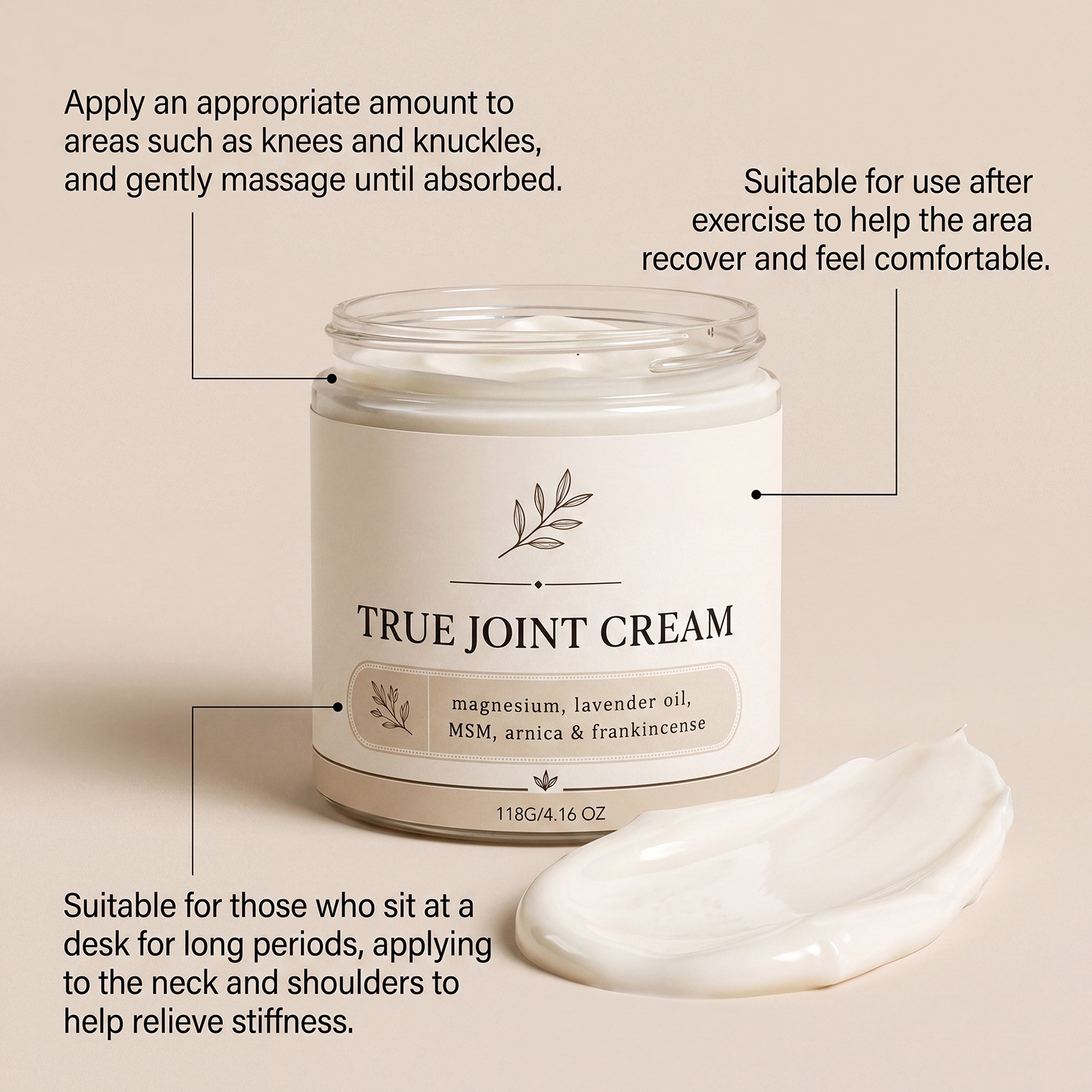 Organics True Joint Cream, Moisturizing Massage Cream for Body Joints 4